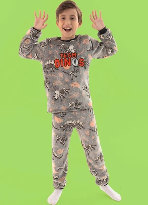 Magicamente Kids - Pijama Infantil em Fleece Masculino - Time Jurássico - MAGICAMENTE KIDS