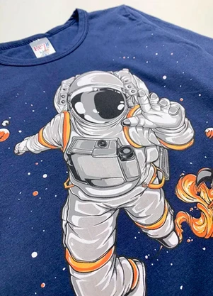 Atelie da Crianca - Pijama Infantil Inverno Astronauta Azul - ATELIE DA CRIANCA
