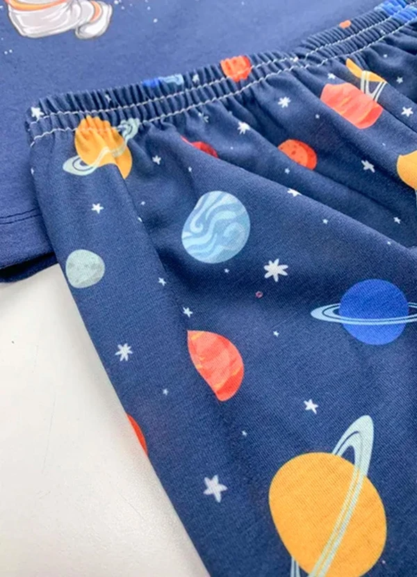 Atelie da Crianca - Pijama Infantil Inverno Astronauta Azul 3