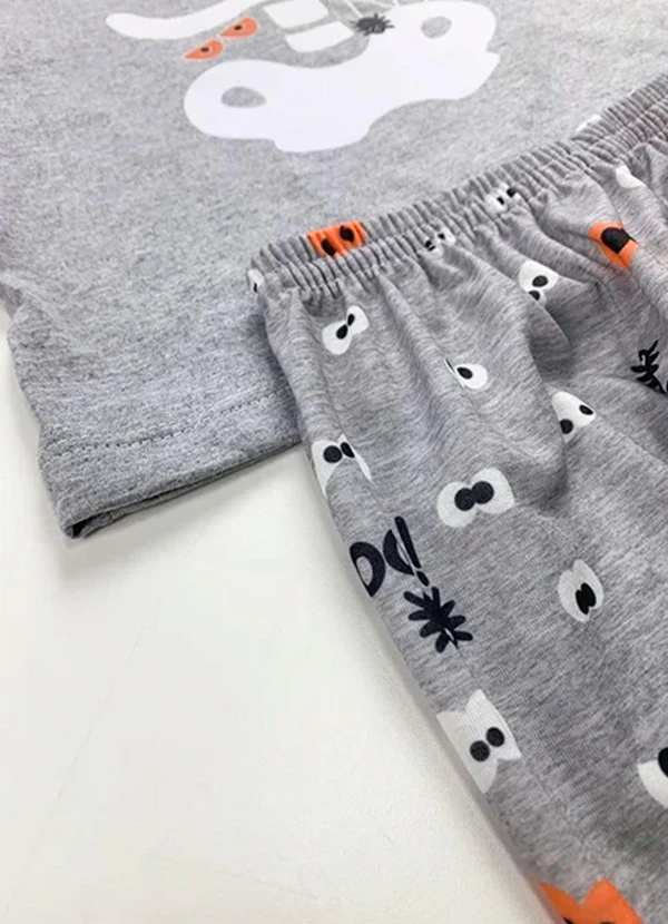 Atelie da Crianca - Pijama Infantil Inverno Esqueleto Cinza 3