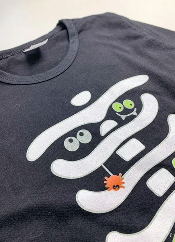 Atelie da Crianca - Pijama Infantil Inverno Esqueleto Preto 2