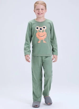 Vida Costeira - Pijama Infantil Inverno Etzinho Brilha no Verde - VIDA COSTEIRA