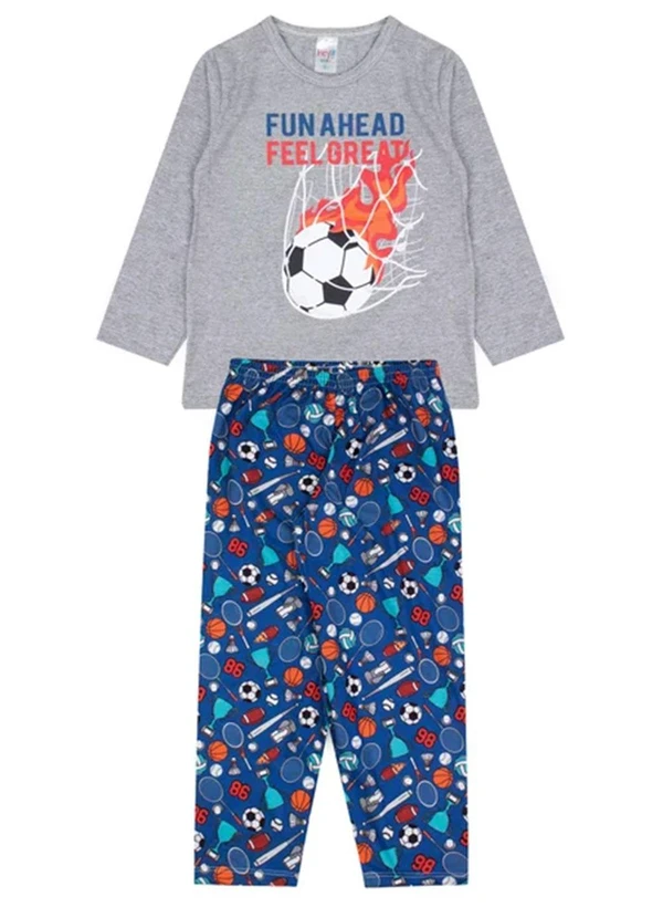 Atelie da Crianca - Pijama Infantil Inverno Fun Ahead Cinza