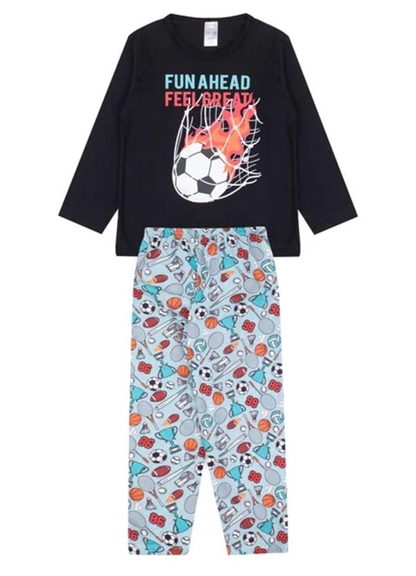 Atelie da Crianca - Pijama Infantil Inverno Fun Ahead Preto