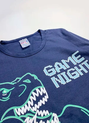 Atelie da Crianca - Pijama Infantil Inverno Game Night Azul - ATELIE DA CRIANCA