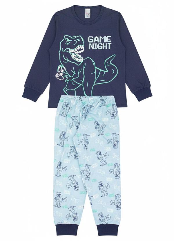 Atelie da Crianca - Pijama Infantil Inverno Game Night Azul