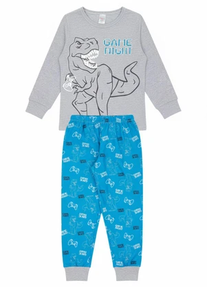 Atelie da Crianca - Pijama Infantil Inverno Game Night Cinza - ATELIE DA CRIANCA