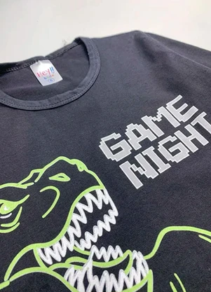 Atelie da Crianca - Pijama Infantil Inverno Game Night Preto - ATELIE DA CRIANCA