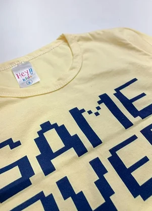Atelie da Crianca - Pijama Infantil Inverno Game Over Amarelo - ATELIE DA CRIANCA