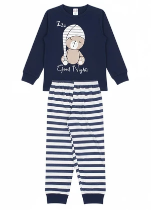 Atelie da Crianca - Pijama Infantil Inverno Good Night Azul - ATELIE DA CRIANCA