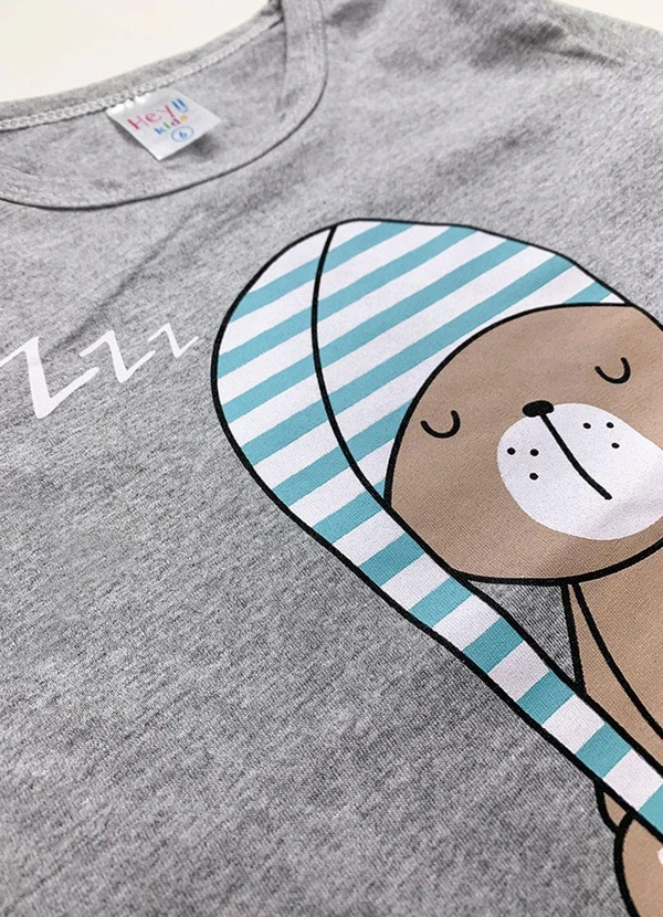 Atelie da Crianca - Pijama Infantil Inverno Good Night Cinza 2