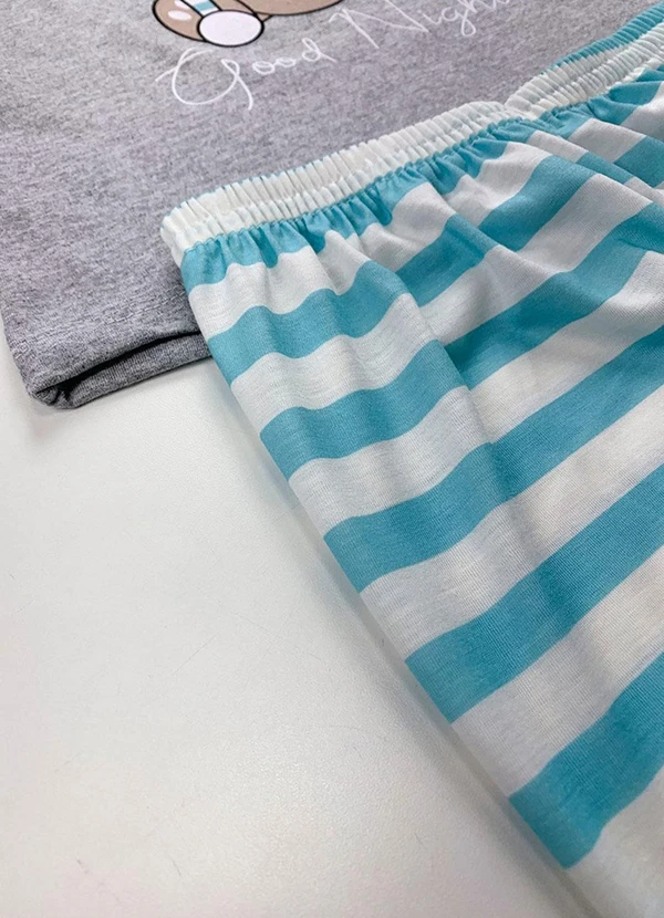 Atelie da Crianca - Pijama Infantil Inverno Good Night Cinza 3