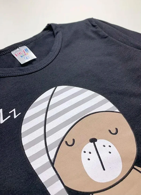 Atelie da Crianca - Pijama Infantil Inverno Good Night Preto 2