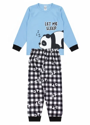 Atelie da Crianca - Pijama Infantil Inverno Let Me Sleep Azul - ATELIE DA CRIANCA