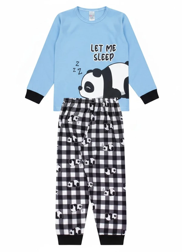 Atelie da Crianca - Pijama Infantil Inverno Let Me Sleep Azul