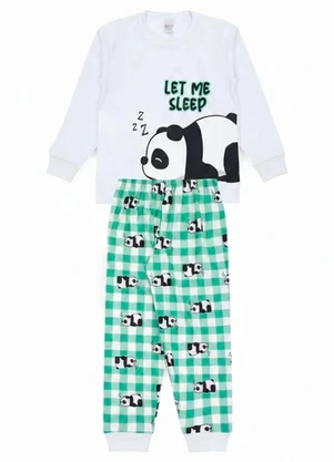 Atelie da Crianca - Pijama Infantil Inverno Let Me Sleep Branco - ATELIE DA CRIANCA