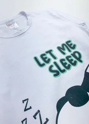Atelie da Crianca - Pijama Infantil Inverno Let Me Sleep Branco - ATELIE DA CRIANCA