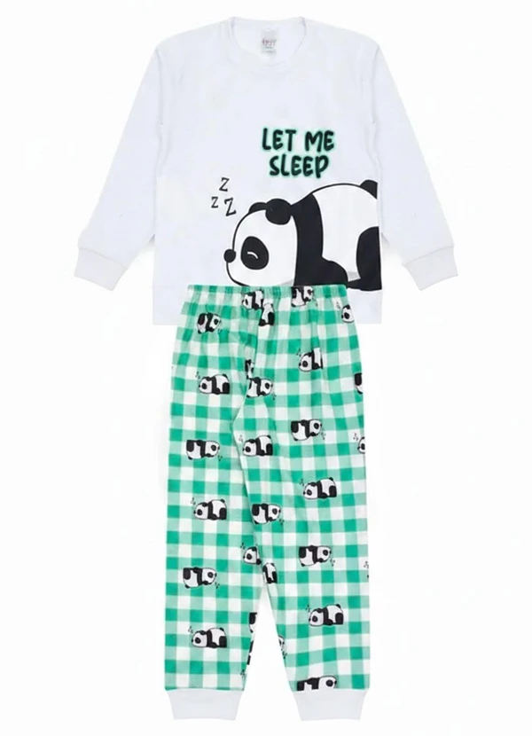 Atelie da Crianca - Pijama Infantil Inverno Let Me Sleep Branco