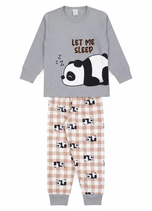 Atelie da Crianca - Pijama Infantil Inverno Let Me Sleep Cinza - ATELIE DA CRIANCA