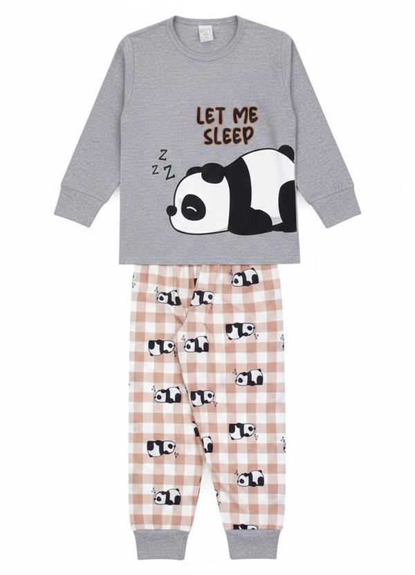 Atelie da Crianca - Pijama Infantil Inverno Let Me Sleep Cinza