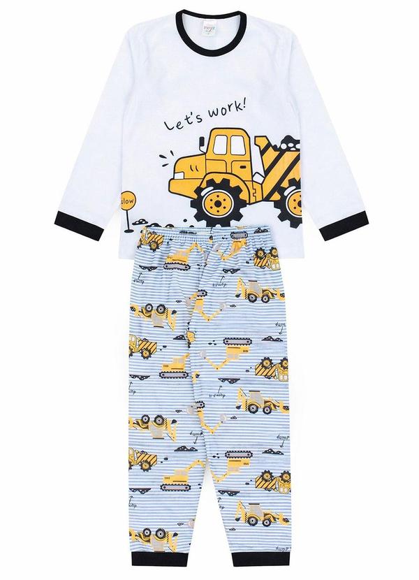 Atelie da Crianca - Pijama Infantil Inverno Let'S Work Branco