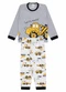 Atelie da Crianca - Pijama Infantil Inverno Let'S Work Branco - variação: Cinza