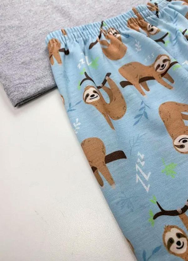 Atelie da Crianca - Pijama Infantil Inverno Preguiça Cinza 3