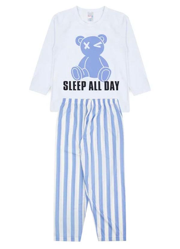Atelie da Crianca - Pijama Infantil Inverno Sleep All Day Branco