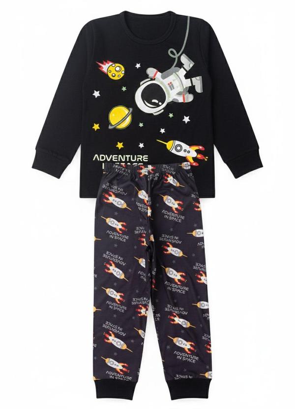 Atelie da Crianca - Pijama Infantil Masculino Adventure Space Preto