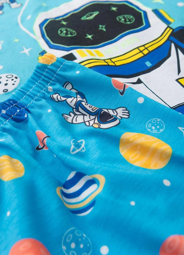 Atelie da Crianca - Pijama Infantil Masculino Astronauta Azul 3