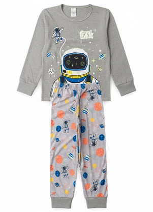 Atelie da Crianca - Pijama Infantil Masculino Astronauta Cinza - ATELIE DA CRIANCA