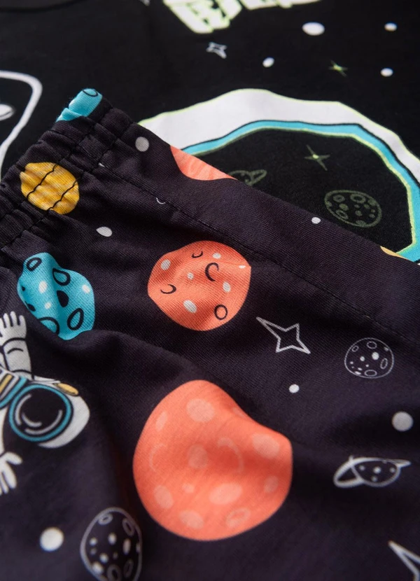 Atelie da Crianca - Pijama Infantil Masculino Astronauta Preto 3