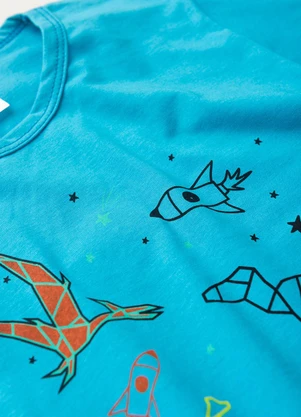 Atelie da Crianca - Pijama Infantil Masculino Dinossauros Azul - ATELIE DA CRIANCA