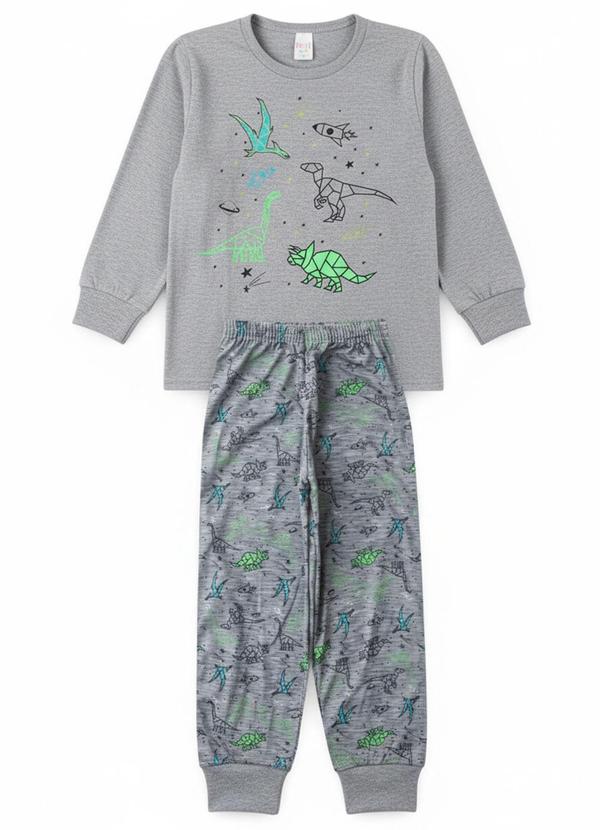 Atelie da Crianca - Pijama Infantil Masculino Dinossauros Cinza