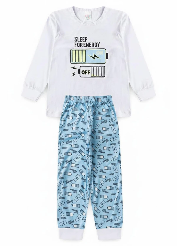 Atelie da Crianca - Pijama Infantil Masculino Energy Branco