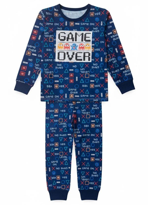 Atelie da Crianca - Pijama Infantil Masculino Game Over Azul