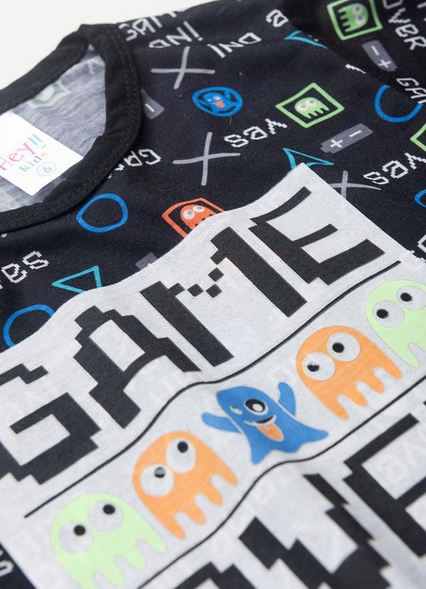 Atelie da Crianca - Pijama Infantil Masculino Game Over Preto 2
