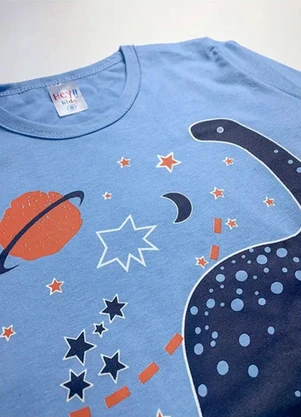 Atelie da Crianca - Pijama Infantil Masculino Inverno Dino Azul - ATELIE DA CRIANCA