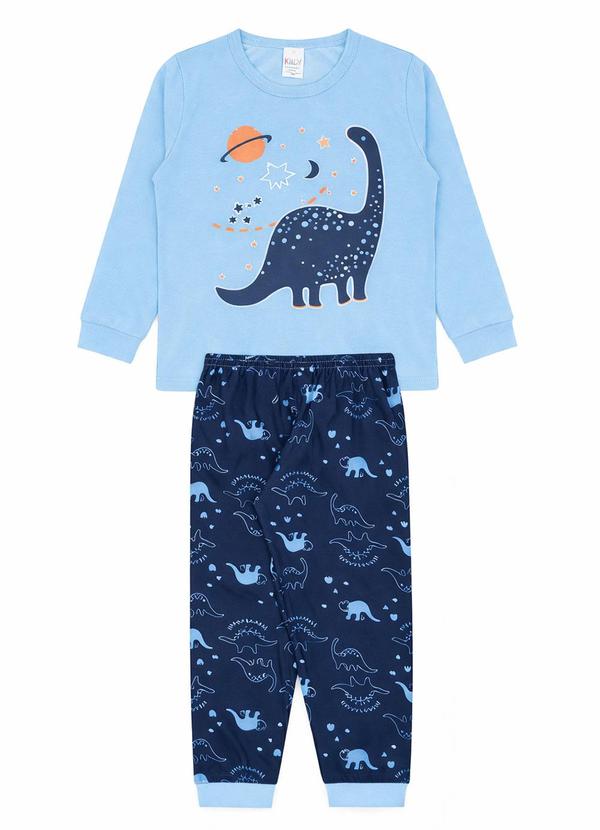 Atelie da Crianca - Pijama Infantil Masculino Inverno Dino Azul 1