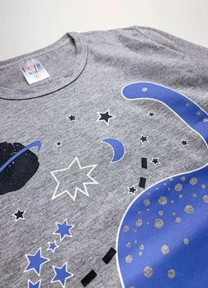 Atelie da Crianca - Pijama Infantil Masculino Inverno Dino Cinza - ATELIE DA CRIANCA