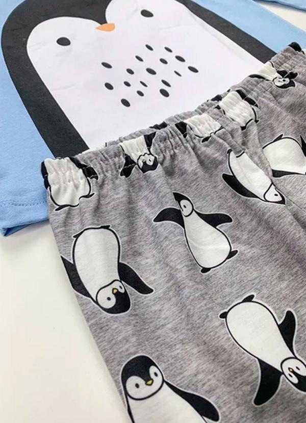 Atelie da Crianca - Pijama Infantil Masculino Inverno Pinguim Azul 3