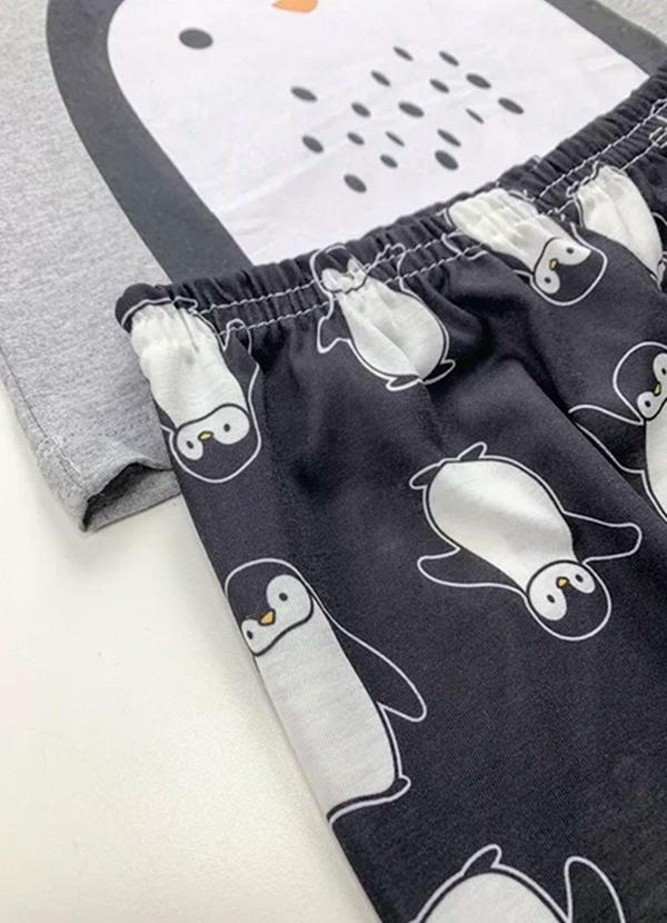Atelie da Crianca - Pijama Infantil Masculino Inverno Pinguim Cinza 3