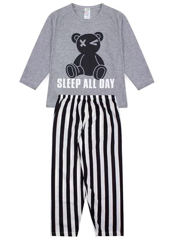 Atelie da Crianca - Pijama Infantil Masculino Inverno Robô Cinza