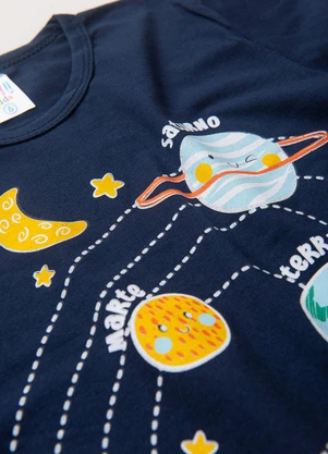 Atelie da Crianca - Pijama Infantil Masculino Planetas Azul - ATELIE DA CRIANCA