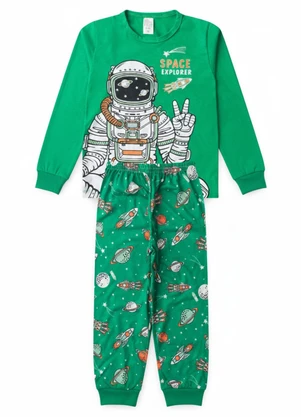 Atelie da Crianca - Pijama Infantil Masculino Space Explorer Azul - ATELIE DA CRIANCA