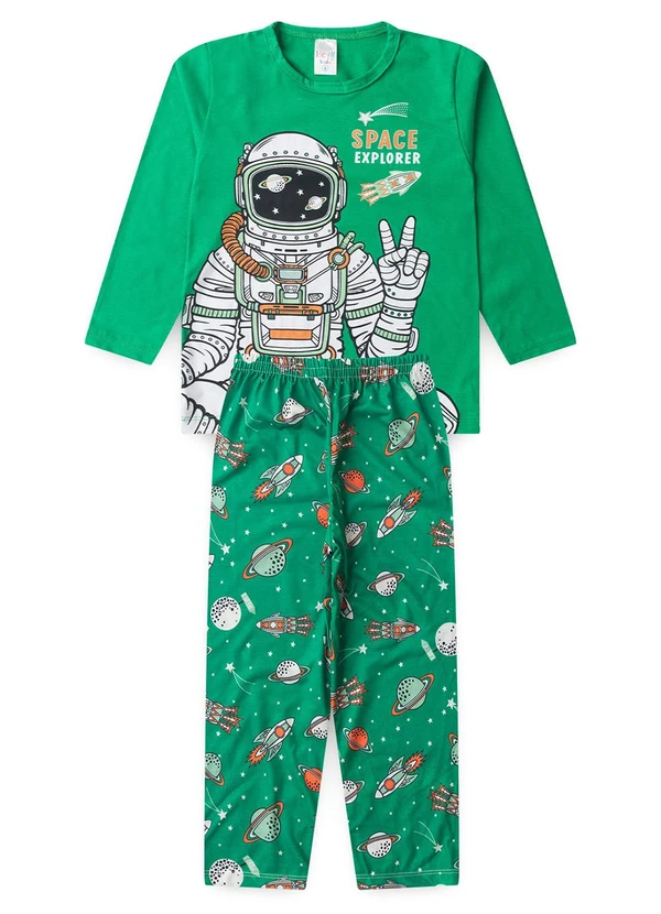 Atelie da Crianca - Pijama Infantil Masculino Space Explorer Azul