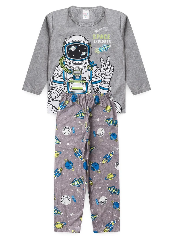 Atelie da Crianca - Pijama Infantil Masculino Space Explorer Verde