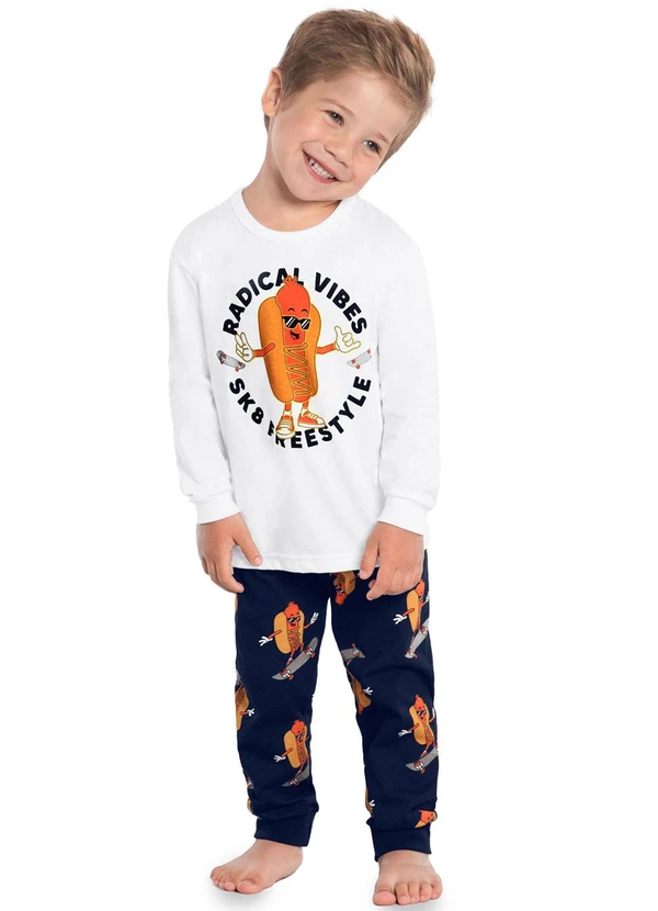 Kyly - Pijama Infantil Menino Branco