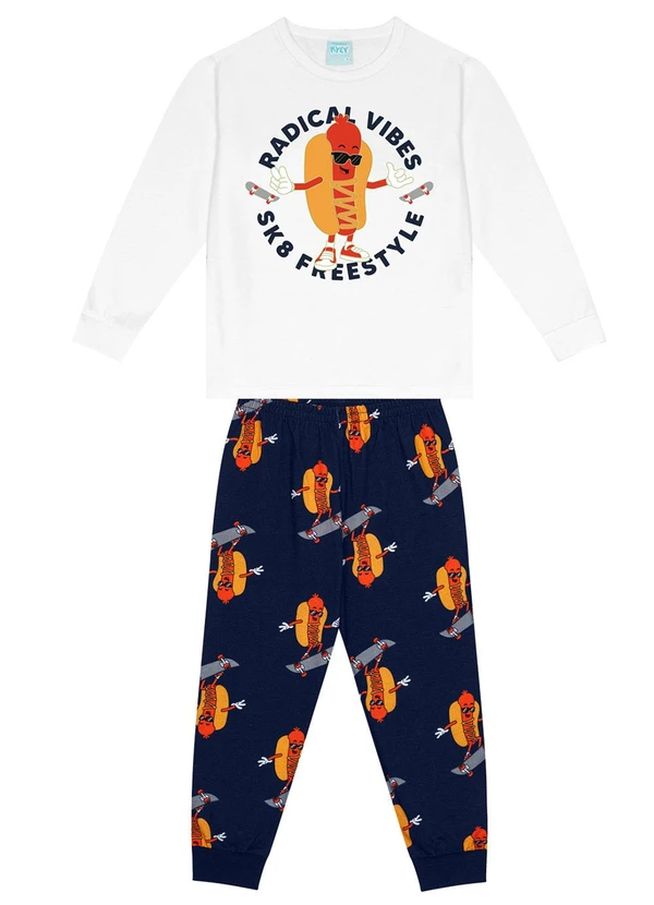 Kyly - Pijama Infantil Menino Branco 2
