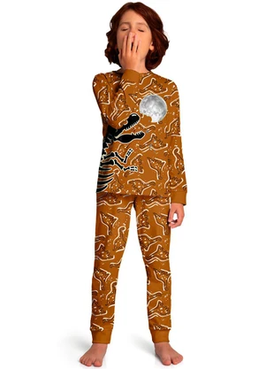 Kyly - Pijama Infantil Menino Brilha no Escuro Amarelo - KYLY